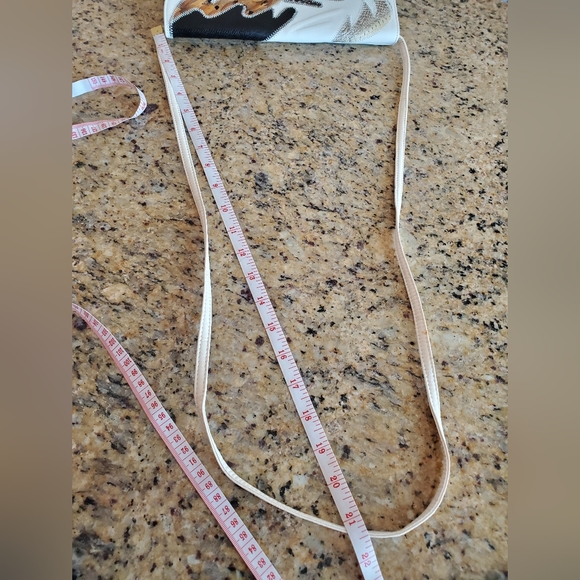 White Genuine Snake Skin and Leather Crossbody Bag Purse - Picture 12 of 13